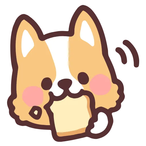 🍞 Стикер «fluffy corgi stickers» для Telegram