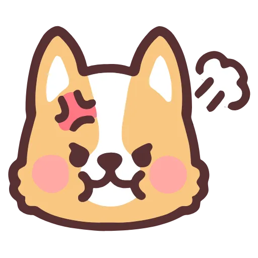 😠 Стикер «fluffy corgi stickers» для Telegram