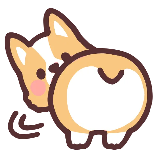 🍑 Стикер «fluffy corgi stickers» для Telegram