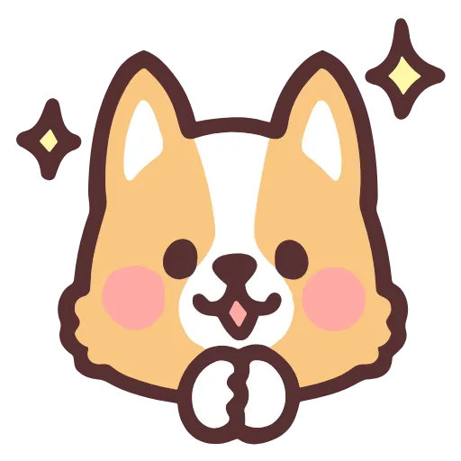🙏 Стикер «fluffy corgi stickers» для Telegram