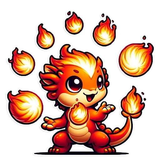 Стикерпак fluffy fire wings для Telegram — скачать