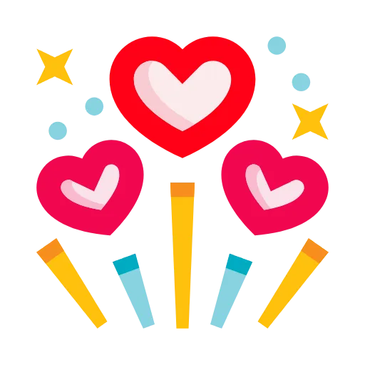 🎆 Эмодзи «Красные буквы, любовные иконки» для Telegram