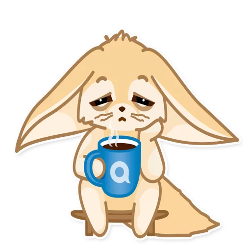 ☕️ Стикер «Лисёнок Аск» для Telegram