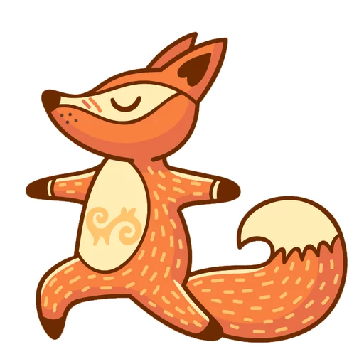 🦊 Стикер «Лисичка-Йога» для Telegram