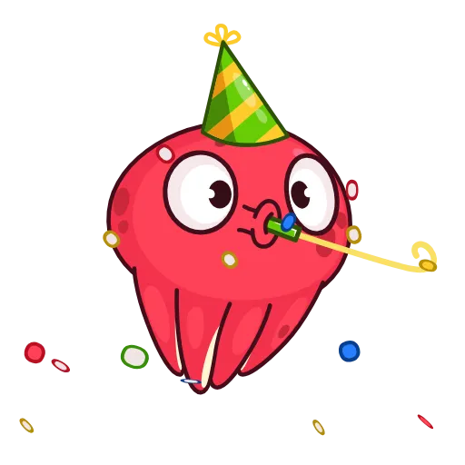 🥳 Эмодзи «Осьминог Фред» для Telegram