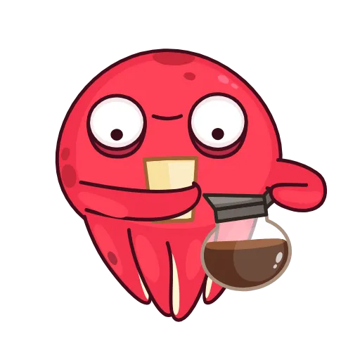 ☕ Эмодзи «Осьминог Фред» для Telegram