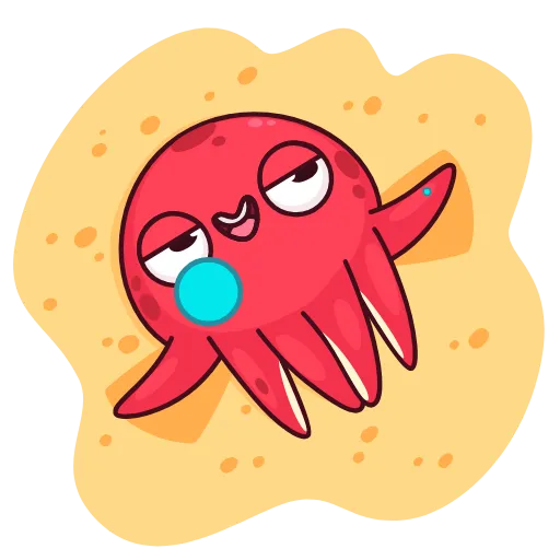 🏖 Эмодзи «Осьминог Фред» для Telegram