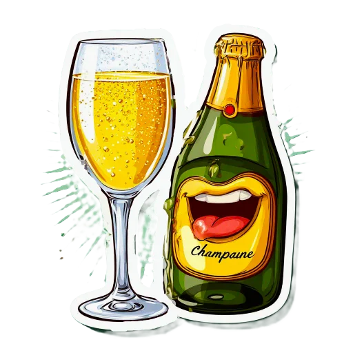 🍾 Стикер «Напитки веселья» для Telegram