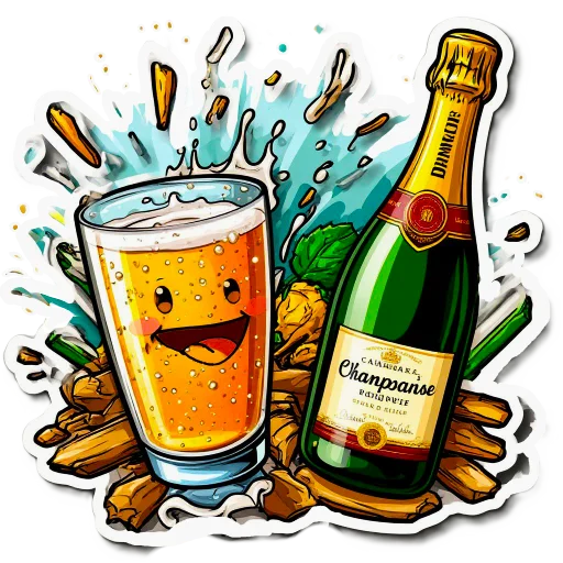 🍾 Стикер «Напитки веселья» для Telegram