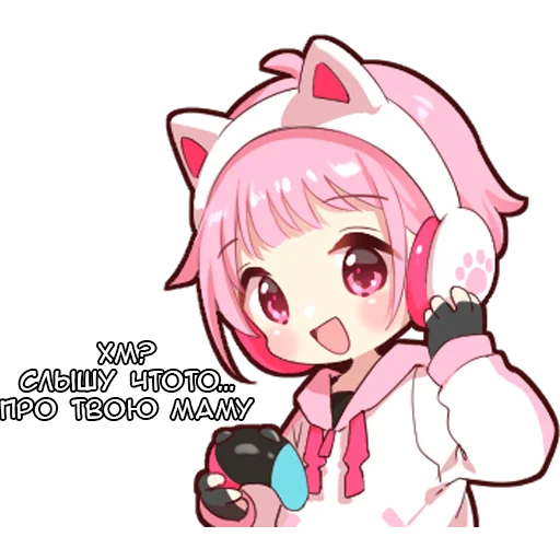 🎧 Стикер «Игрок тян» для Telegram