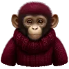 🐵 Эмодзи «glossy burgundy» для Telegram