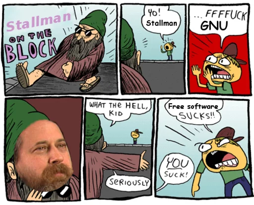 😎 Стикер «GNU/Memes» для Telegram