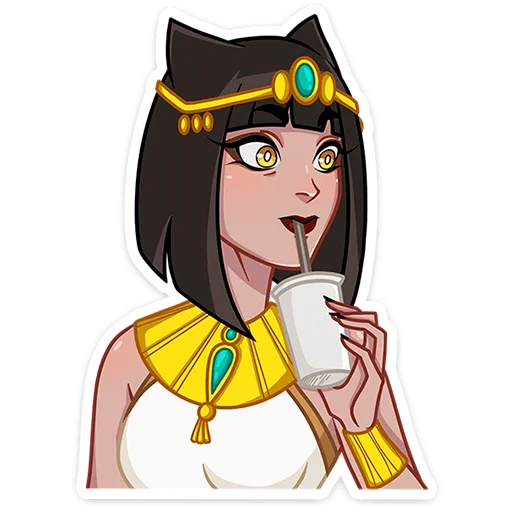🥤 Стикер «Богиня Баст» для Telegram