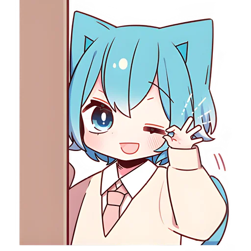 👌 Стикер «Голубой котик-кун» для Telegram