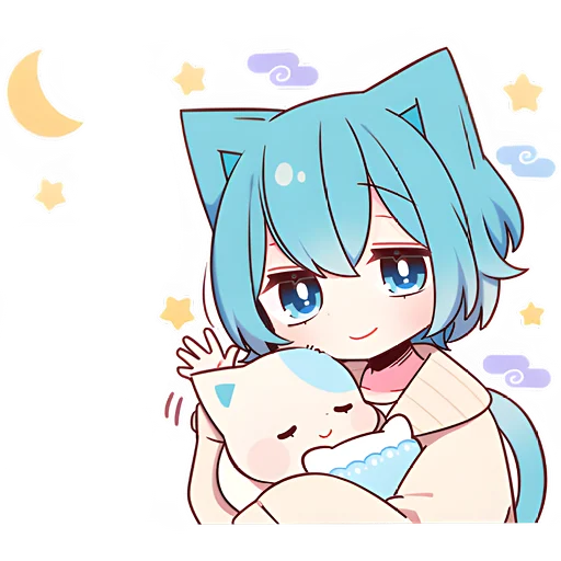 💤 Стикер «Голубой котик-кун» для Telegram