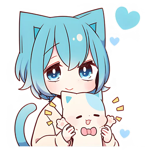 😢 Стикер «Голубой котик-кун» для Telegram