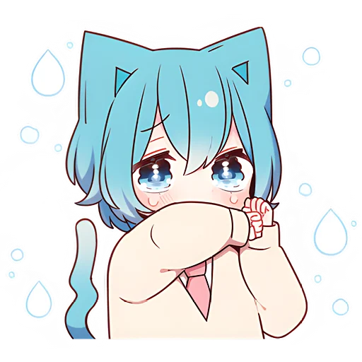 😢 Стикер «Голубой котик-кун» для Telegram