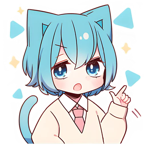 ☝ Стикер «Голубой котик-кун» для Telegram