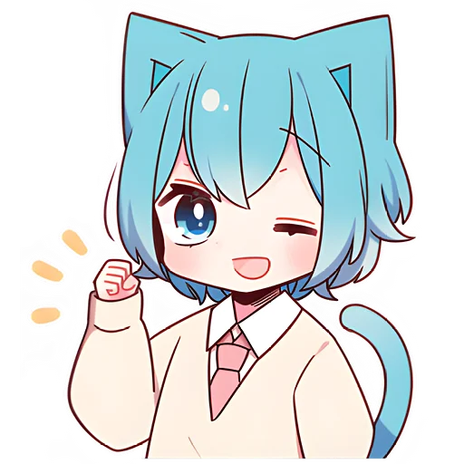 👍 Стикер «Голубой котик-кун» для Telegram