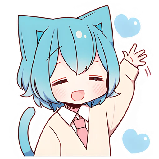 🙋 Стикер «Голубой котик-кун» для Telegram