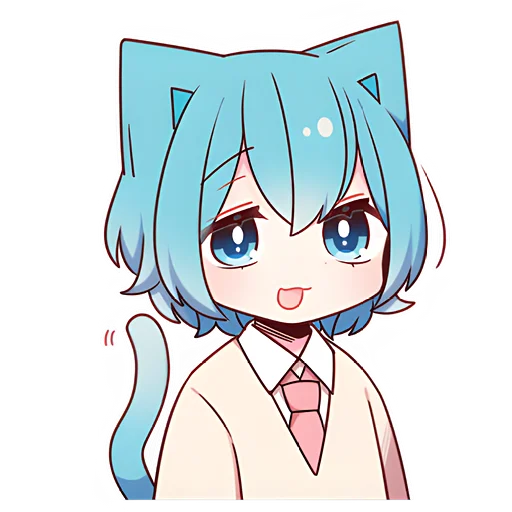 😊 Стикер «Голубой котик-кун» для Telegram