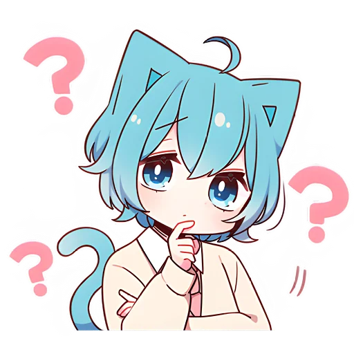 🤔 Стикер «Голубой котик-кун» для Telegram