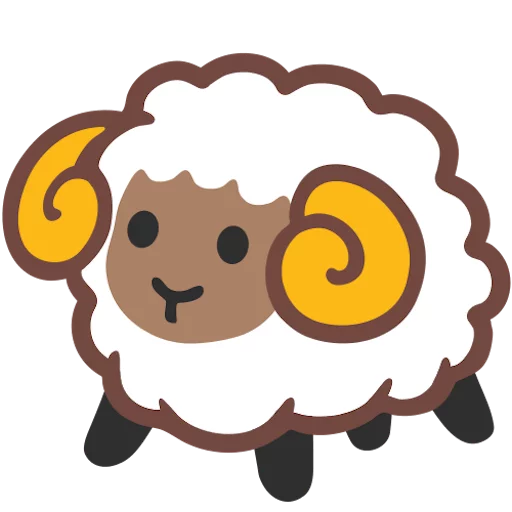 🐏 Стикер «google emoji animals» для Telegram