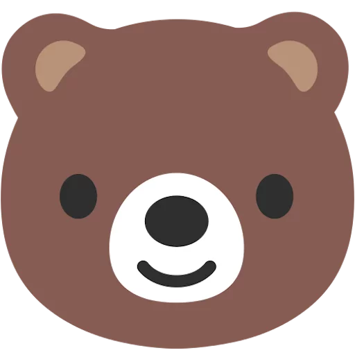 🐻 Стикер «google emoji animals» для Telegram