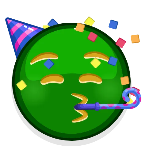 🥳 Стикер «Green Emoji» для Telegram