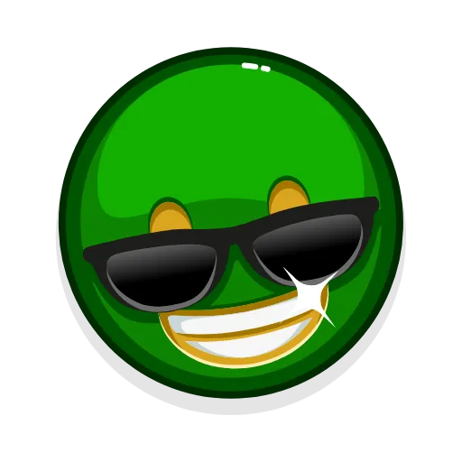😎 Стикер «Green Emoji» для Telegram