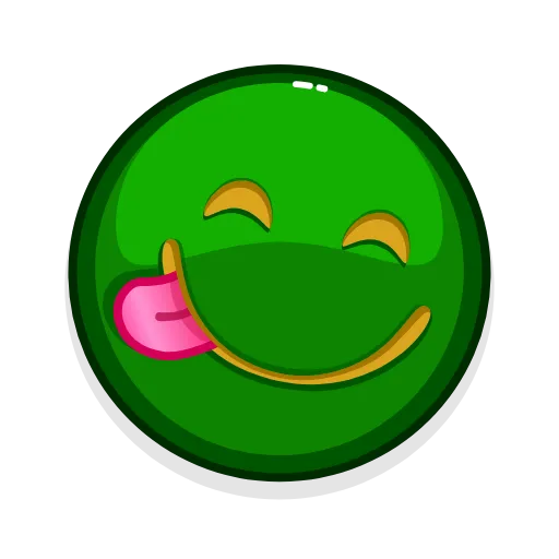 😋 Стикер «Green Emoji» для Telegram
