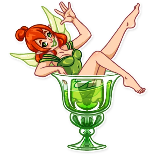 👋 Стикер «Green Fairy» для Telegram