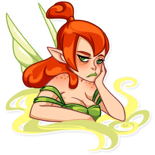 😑 Стикер «Green Fairy» для Telegram