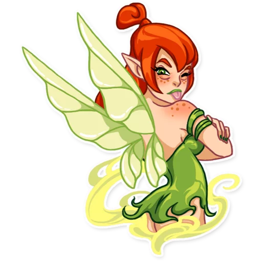 😝 Стикер «Green Fairy» для Telegram