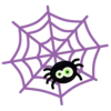 🕷 Эмодзи «Halloween font - фиолетовые буквы и иконки в стиле хэллоуин» для Telegram