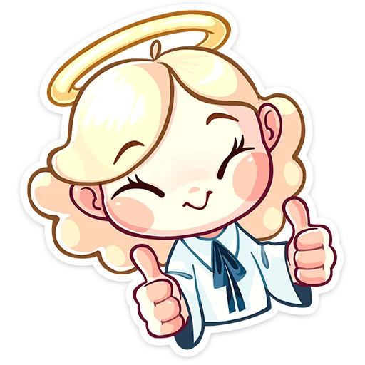 😇 Стикер «Нимб и Рожки» для Telegram