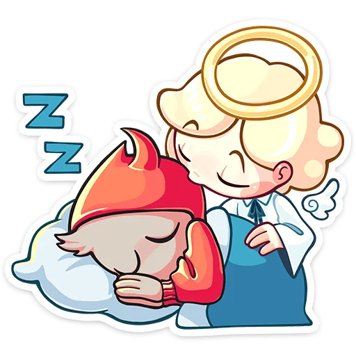 😍 Стикер «Нимб и Рожки» для Telegram