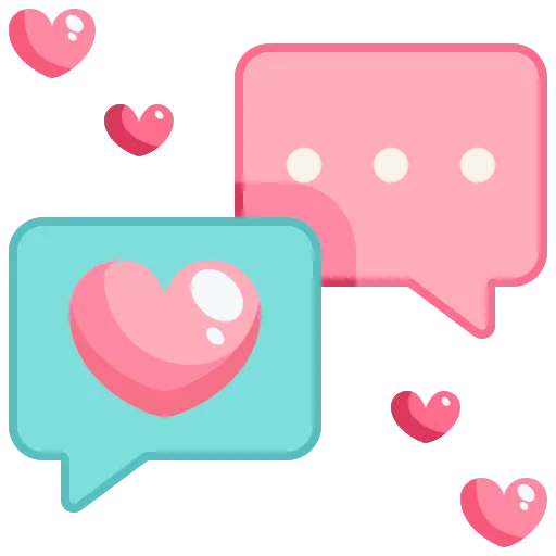 💬 Эмодзи «Розовые буквы, сердечки, иконки» для Telegram