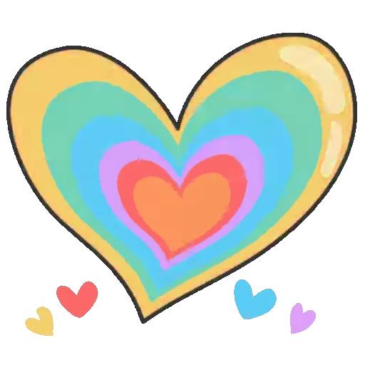 🌈 Стикер «Сердечки» для Telegram