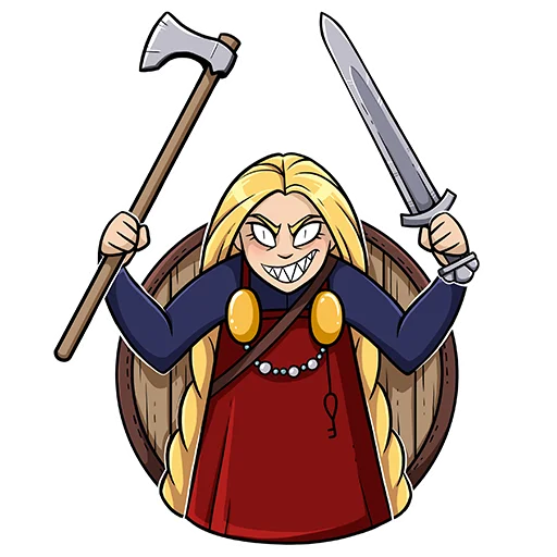 😈 Стикер «Helga the Viking song» для Telegram