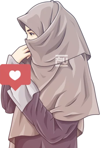 👍 Стикер «hijab-tyan» для Telegram
