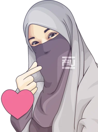 ❤️ Стикер «hijab-tyan» для Telegram