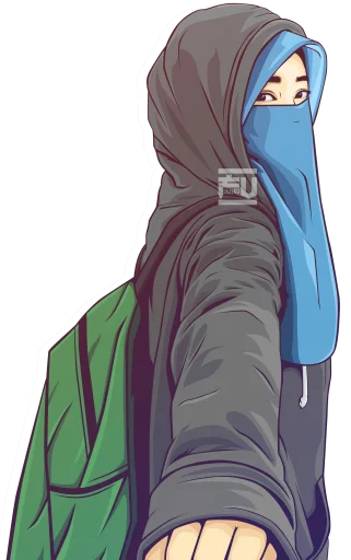 🎒 Стикер «hijab-tyan» для Telegram