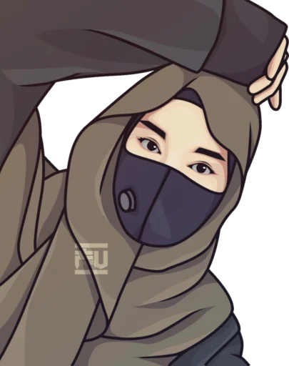 🦠 Стикер «hijab-tyan» для Telegram