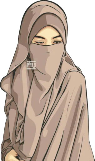 😔 Стикер «hijab-tyan» для Telegram