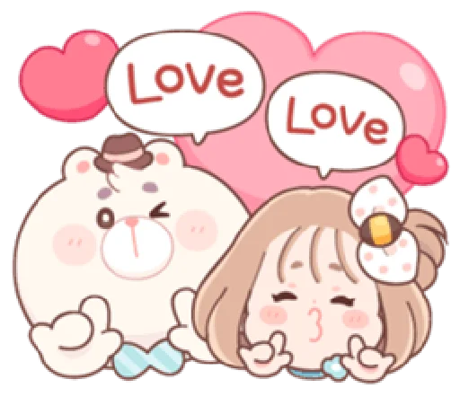 Стикерпак Honey &amp; Bear для Telegram — скачать