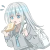🥪 Эмодзи «Худи тян серебряная» для Telegram