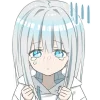 🥺 Эмодзи «Худи тян серебряная» для Telegram