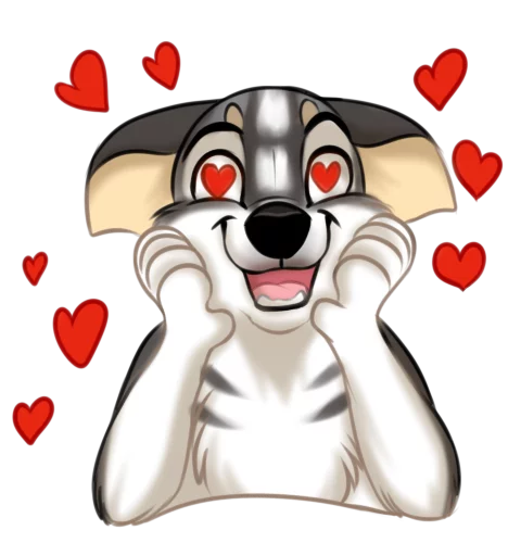 😋 Стикер «Huscai the Husky» для Telegram