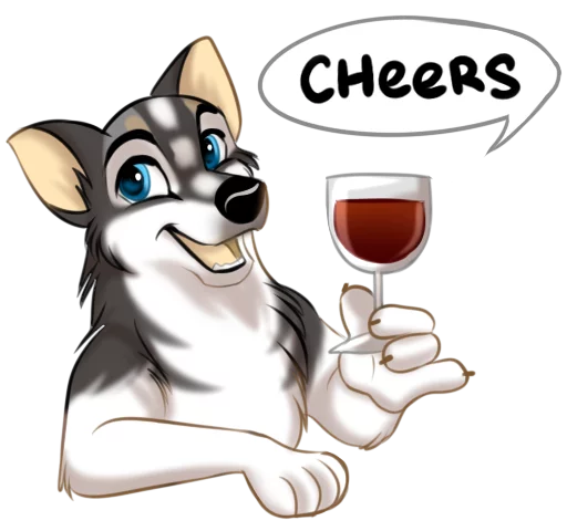 🍷 Стикер «Huscai the Husky» для Telegram